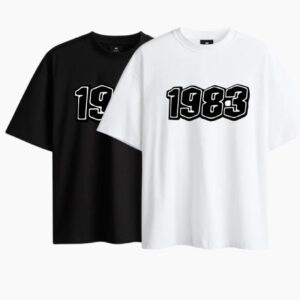 2 COMBO PACK  2 HEAVY WEIGHT TEES Black and white
