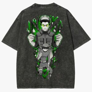 Oversized Rock Lee & Might Guy Anime Graphic T-Shirt – Green Chakra Edition